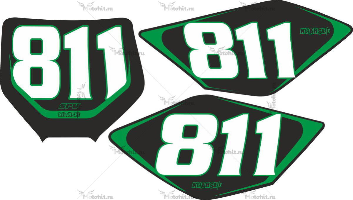 Decals for Kawasaki KXF-450 2006-2008 NUMBER-PLATES