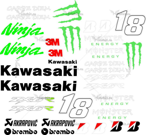 Decals for Kawasaki ZX-6-NINJA-MOSTER