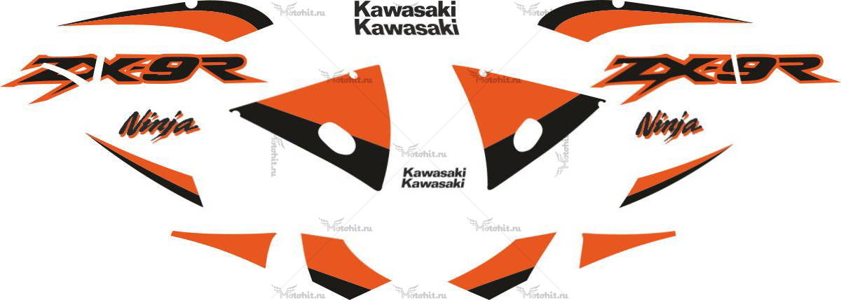 Decals for Kawasaki ZX-9R 2002 ORANGE