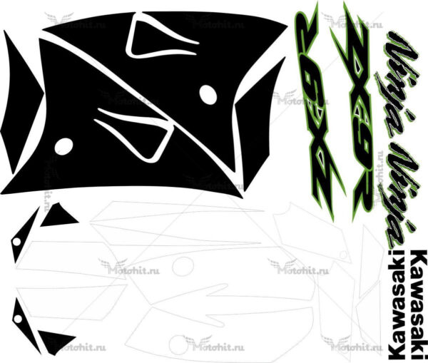 Decals for Kawasaki ZX-9R 2002 WHITE