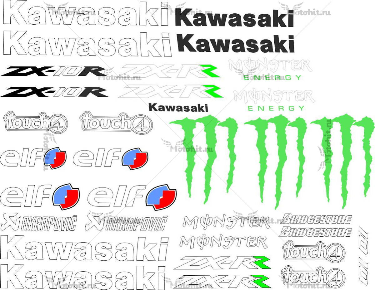Decals for Kawasaki ZX-10-R MONSTER-ZX-RR