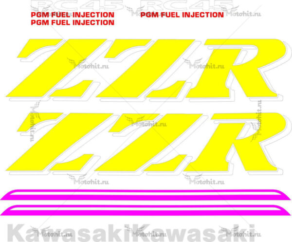 Decals for Kawasaki ZZR-RC-45