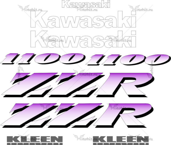 Decals for Kawasaki ZZR-1100 1993-1994 purple