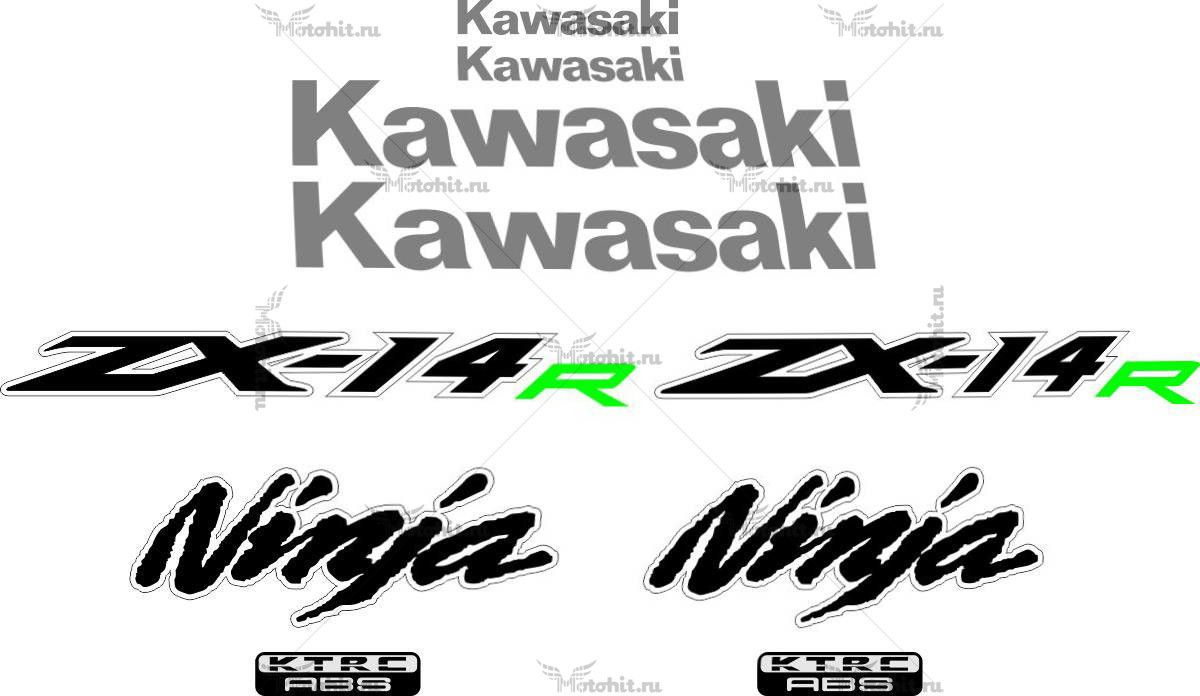 Decals for Kawasaki ZZR-1400 2013-2014 2COLOR