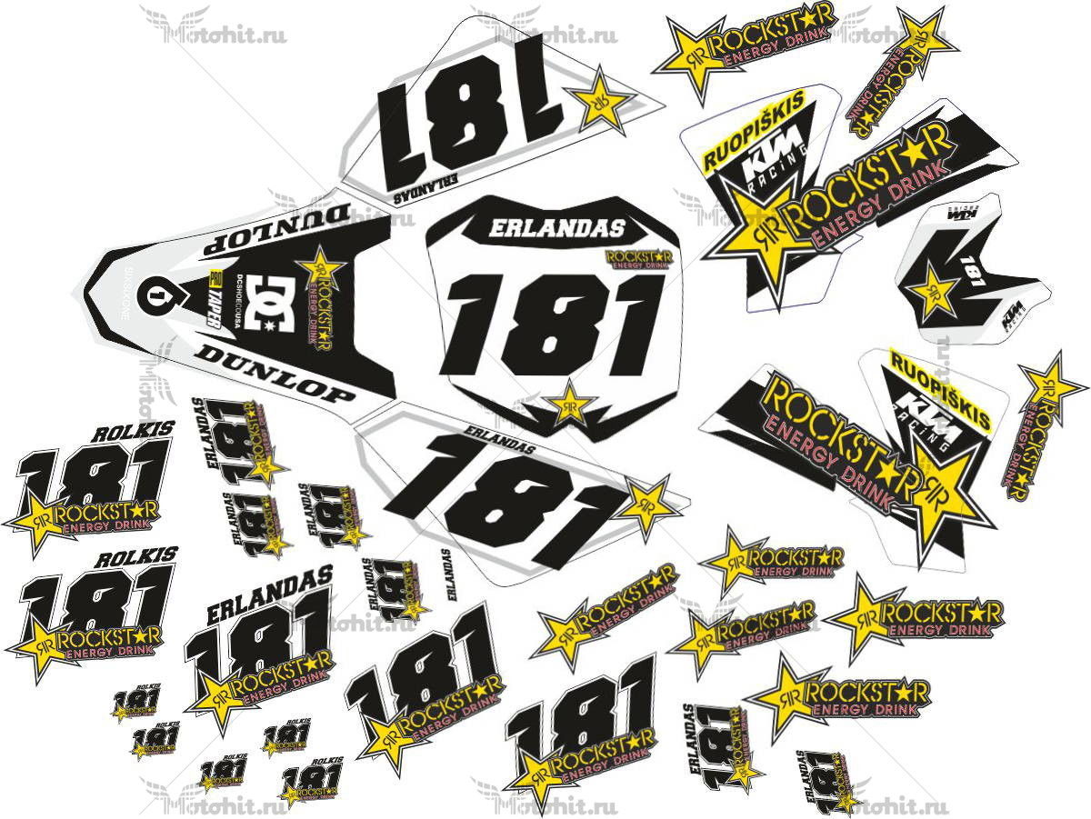 Decals for KTM 50-ROCKSTARS 2002-2008