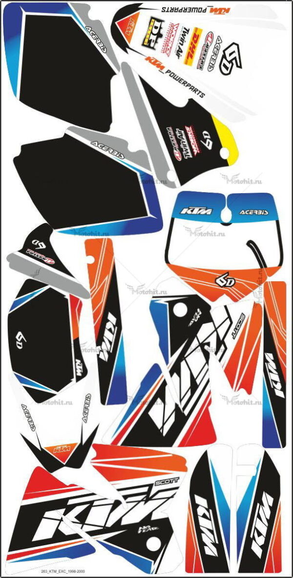 Decals for KTM EXC 1998-2001