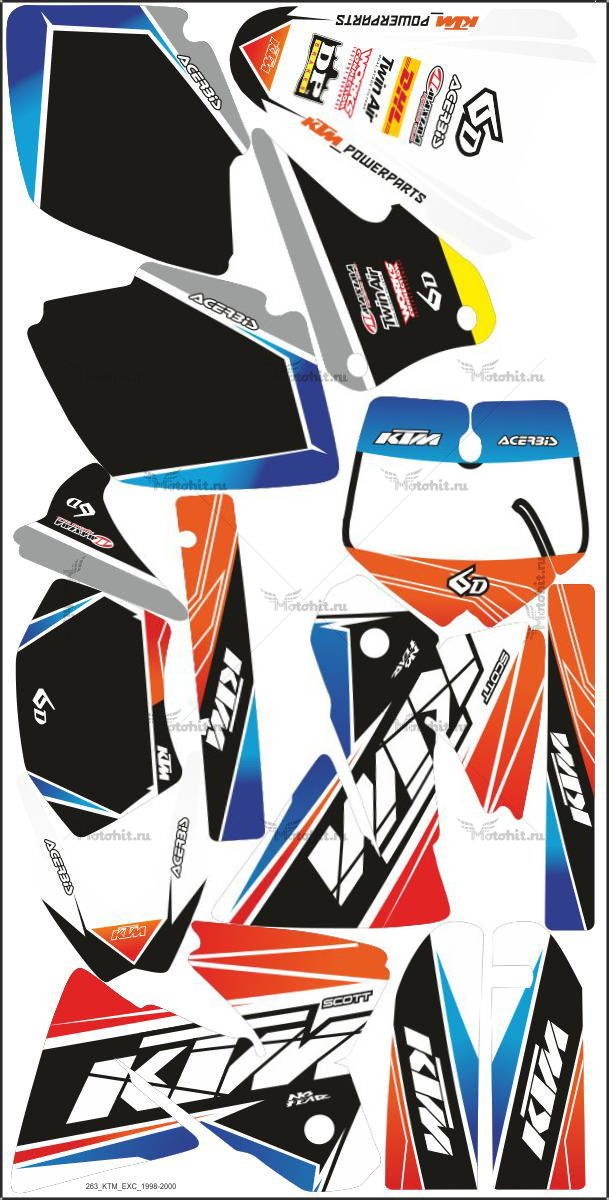 Decals for KTM EXC 1998-2001