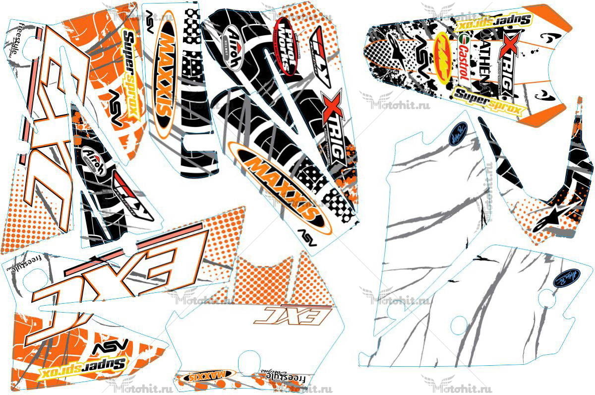 Decals for KTM EXC 2004-2007 MAXXIS5-WHITE