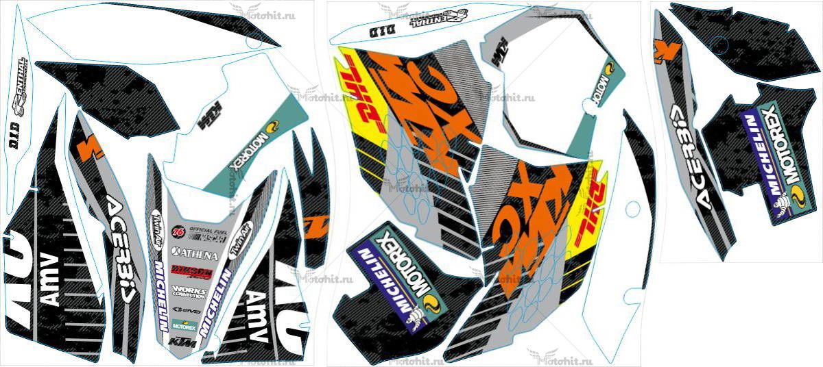 Decals for KTM EXC 2008-2011 DHL1-CARBON
