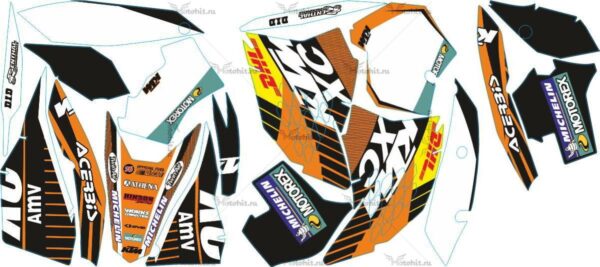 Decals for KTM EXC 2008-2011 DHL1-WHITE