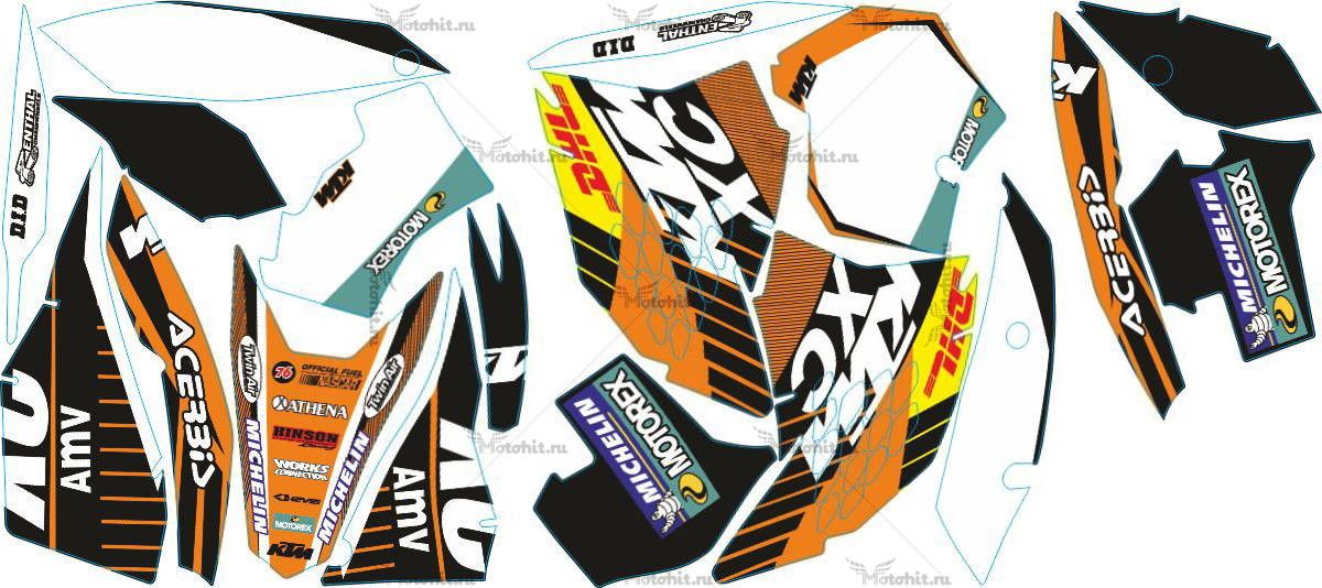 Decals for KTM EXC 2008-2011 DHL1-WHITE