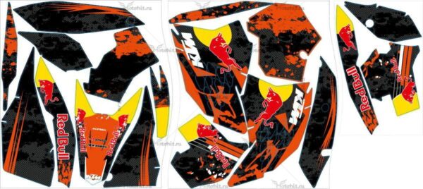 Decals for KTM EXC 2008-2011 REDBULL4-BLACK