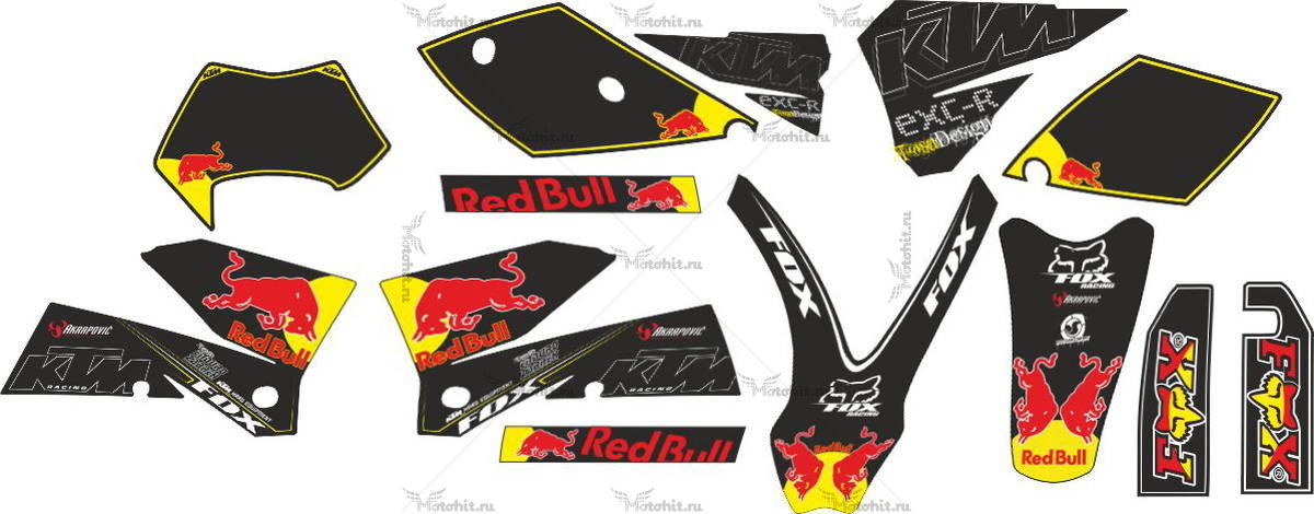 Decals for KTM EXC-R 2004-2007 REDBULL