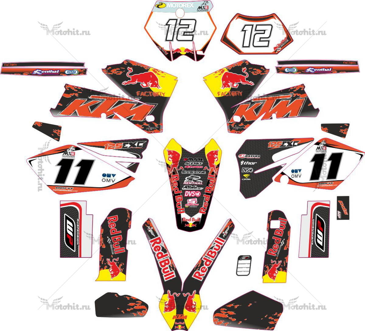 Decals for KTM EXC-125 2004-2007