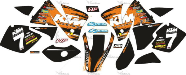 Decals for KTM EXC-125 2004-2007 RACING