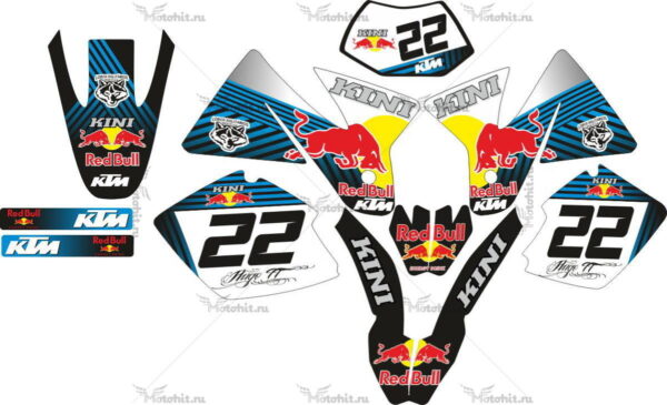 Decals for KTM EXC-250 EXC-450 RED-BULL-BLUE 2002-2003