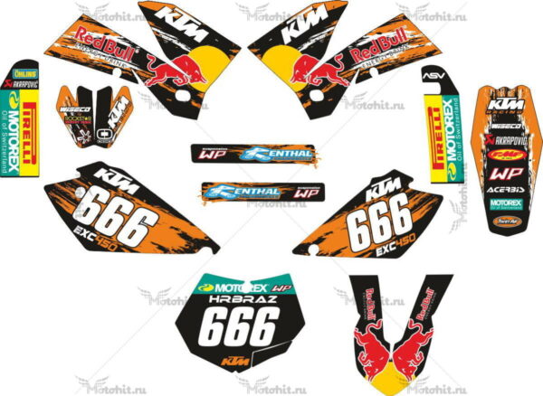 Decals for KTM EXC-450-666 2004-2007