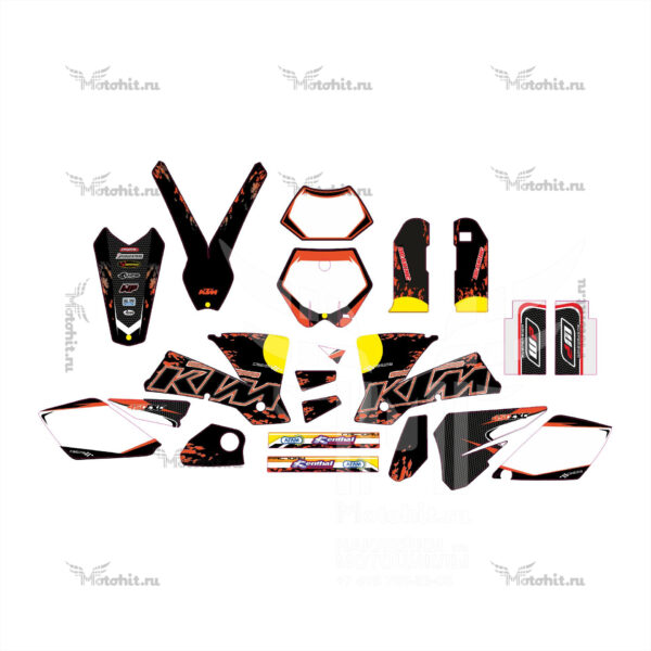 Decals for KTM EXC-450 2004-2007 RED-BLACK