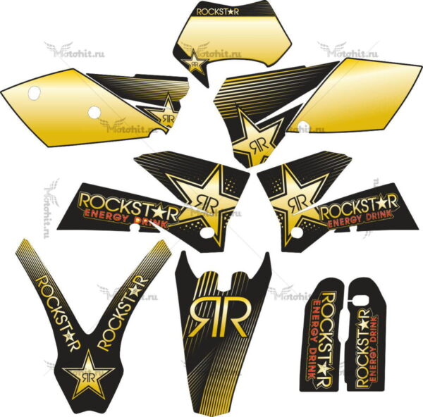 Decals for KTM EXC-450 2004-2007 ROCKSTAR-NOGOLD