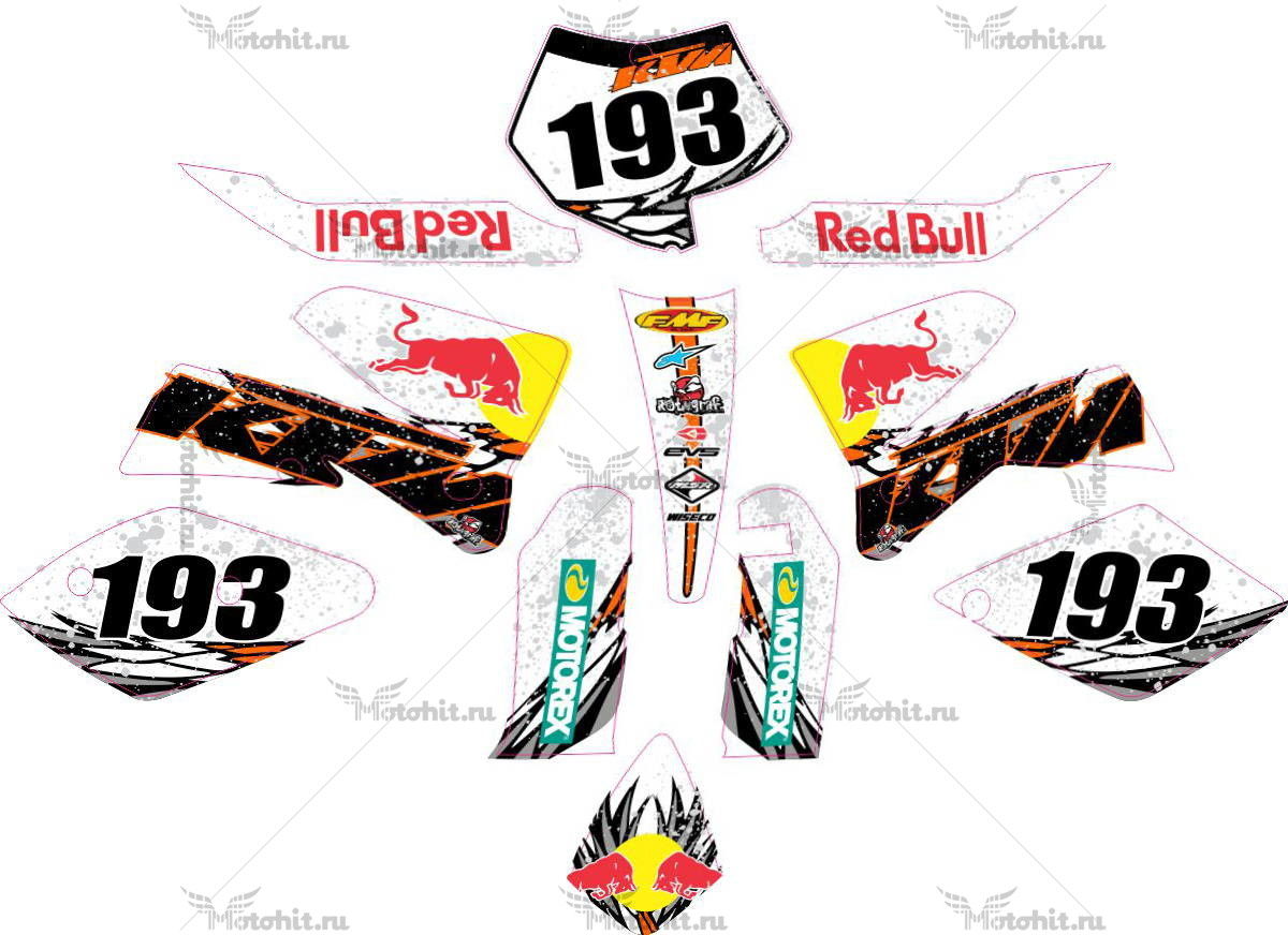 Decals for KTM EXC-450 SNOW-REDBULL 2004-2007