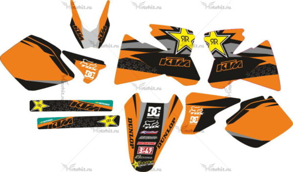 Decals for KTM EXC-520 1998-2001 ROCK-STAR-PILNAS