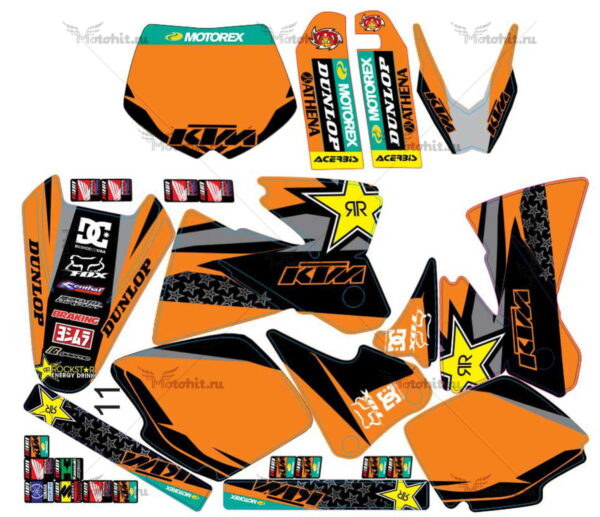 Decals for KTM EXC-520 1998-2001 ROCK-STAR-PILNAS2