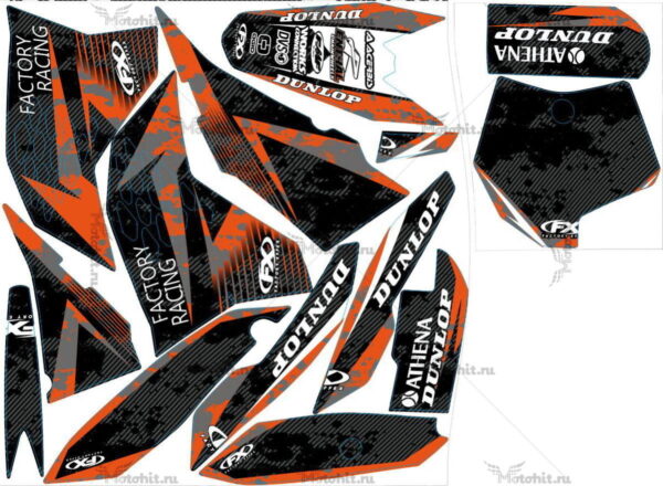 Decals for KTM SX-65 2009-2015 FACTORY1-CARBON