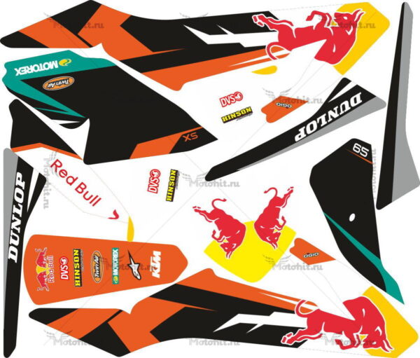 Decals for KTM SX-65 2016-2019 REDBULL-BLACK