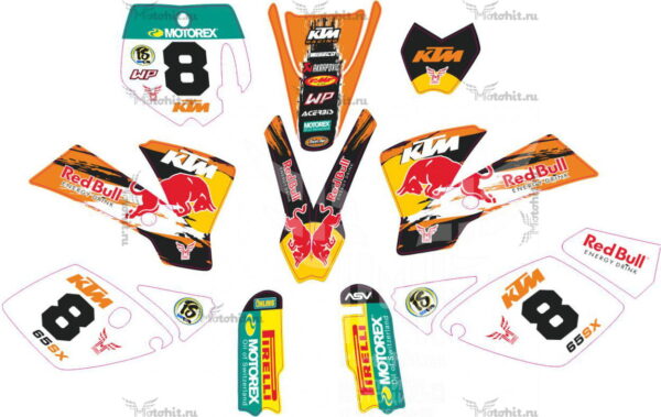 Decals for KTM SX-65 2002-2008 RED BULL
