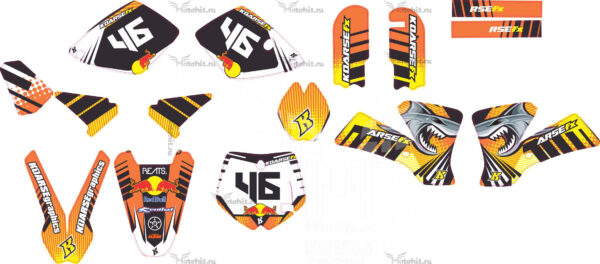 Decals for KTM SX-65CC 2002-2009 ORANGE SHARK