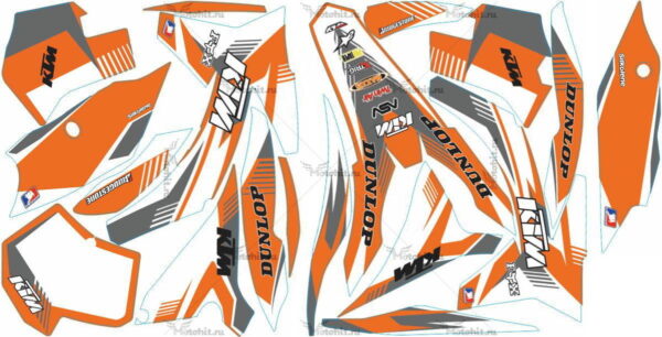 Decals for KTM SX-125 2011-2013 DUNLOP5-WHITE