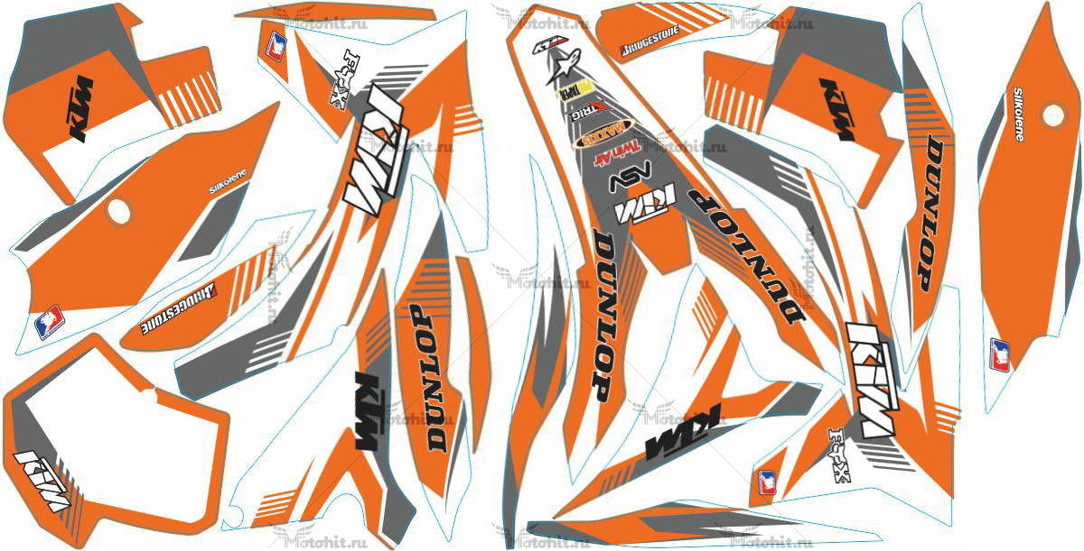 Decals for KTM SX-125 2011-2013 DUNLOP5-WHITE