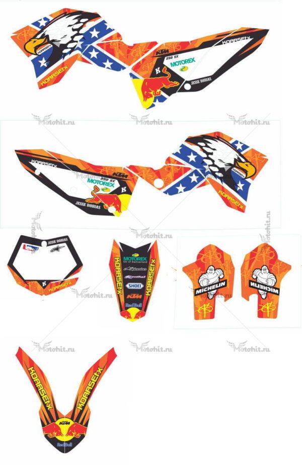 Decals for KTM SX-250 2007-2010 CONFEDERATE