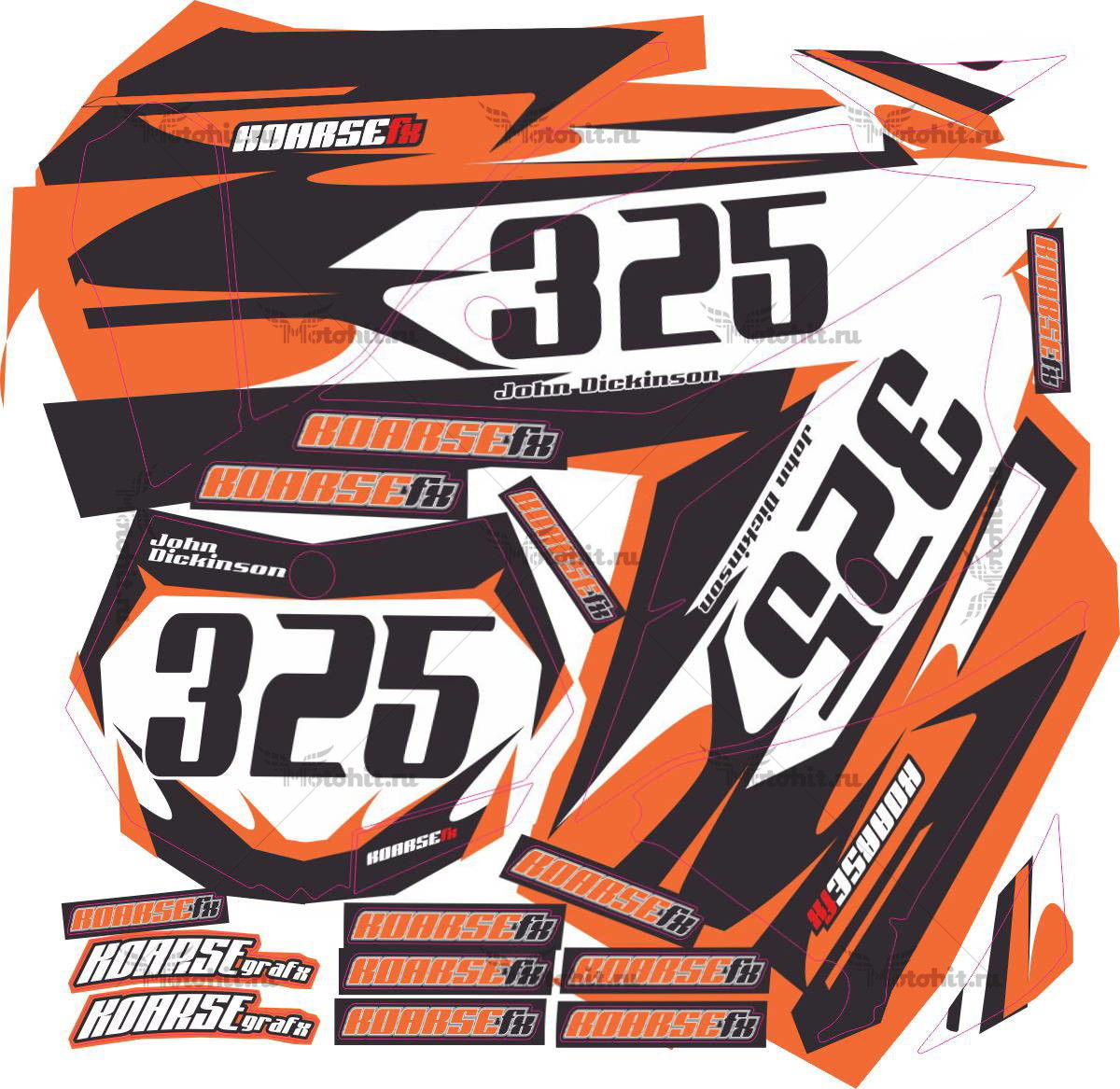 Decals for KTM SX-250 2011-2012 J