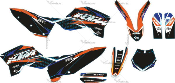 Decals for KTM SXF-125 SXF-525 2007-2010 BLACK