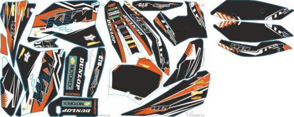 Decals for KTM SXF-450 2007-2010 Dunlop9-black