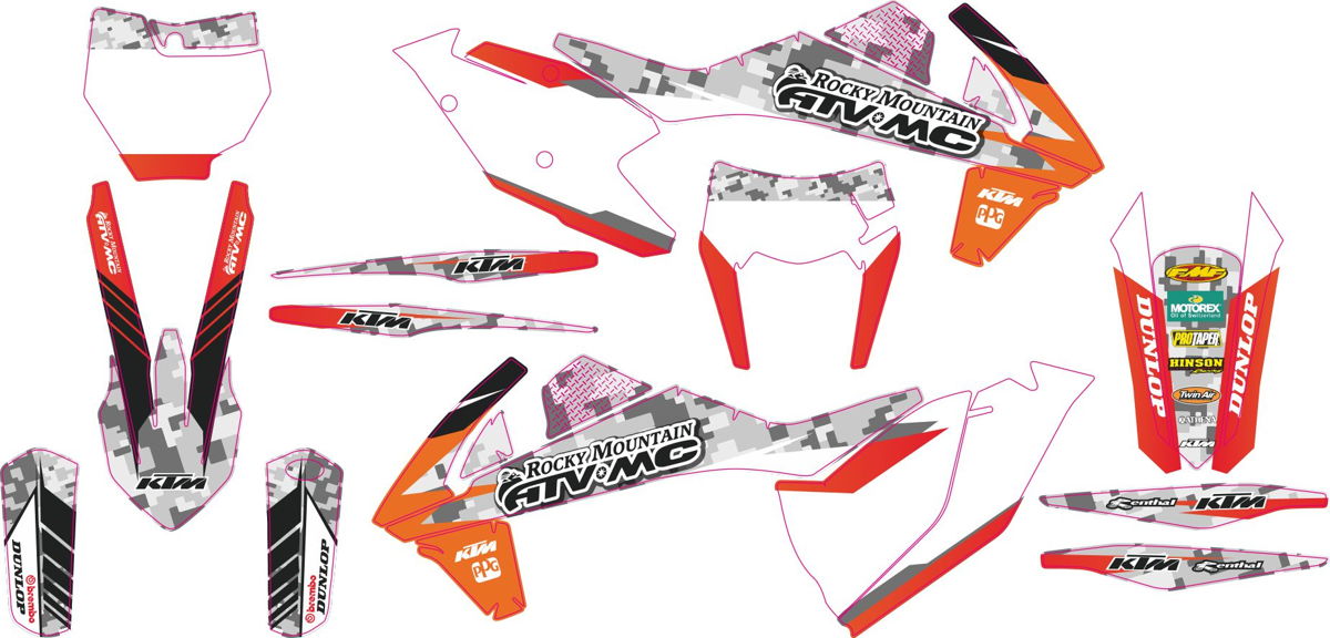 Decals for KTM SXF-450-250 2016-2018 CAMO