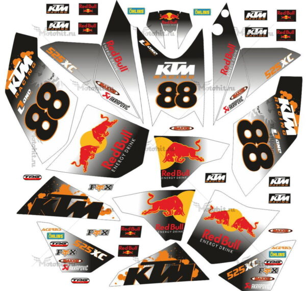 Decals for KTM XC-525 RED-BULL