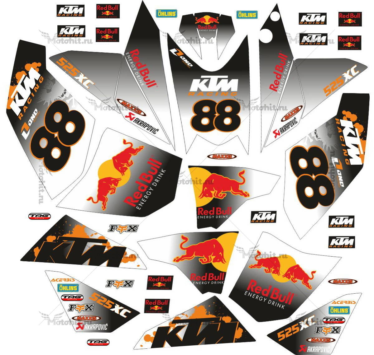 Decals for KTM XC-525 RED-BULL