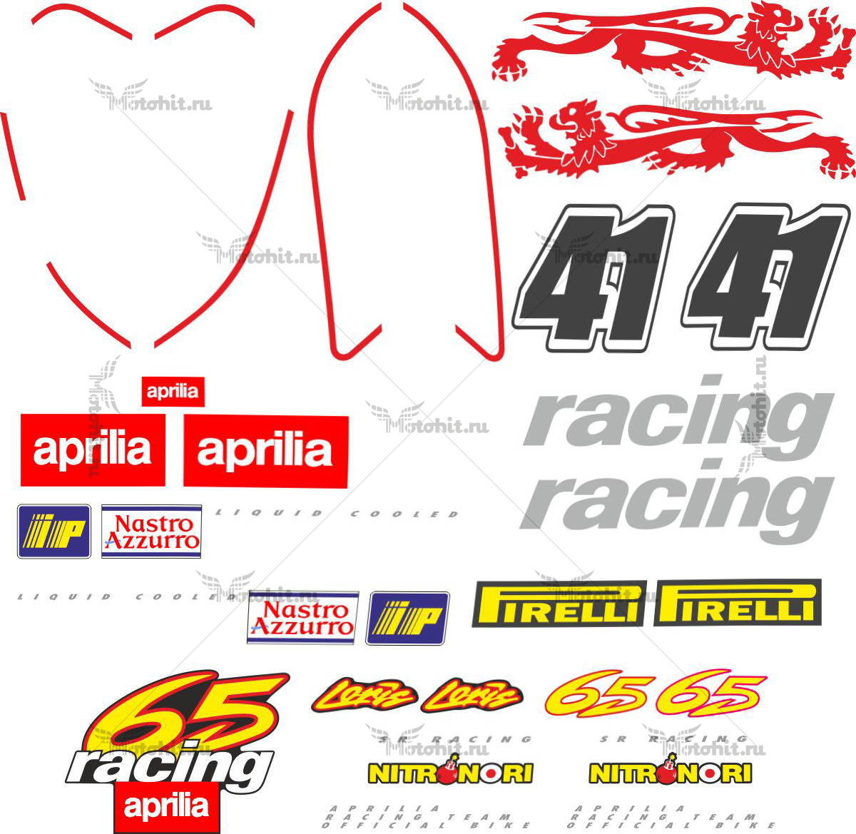 Decals for Aprilia SR-65 RACING