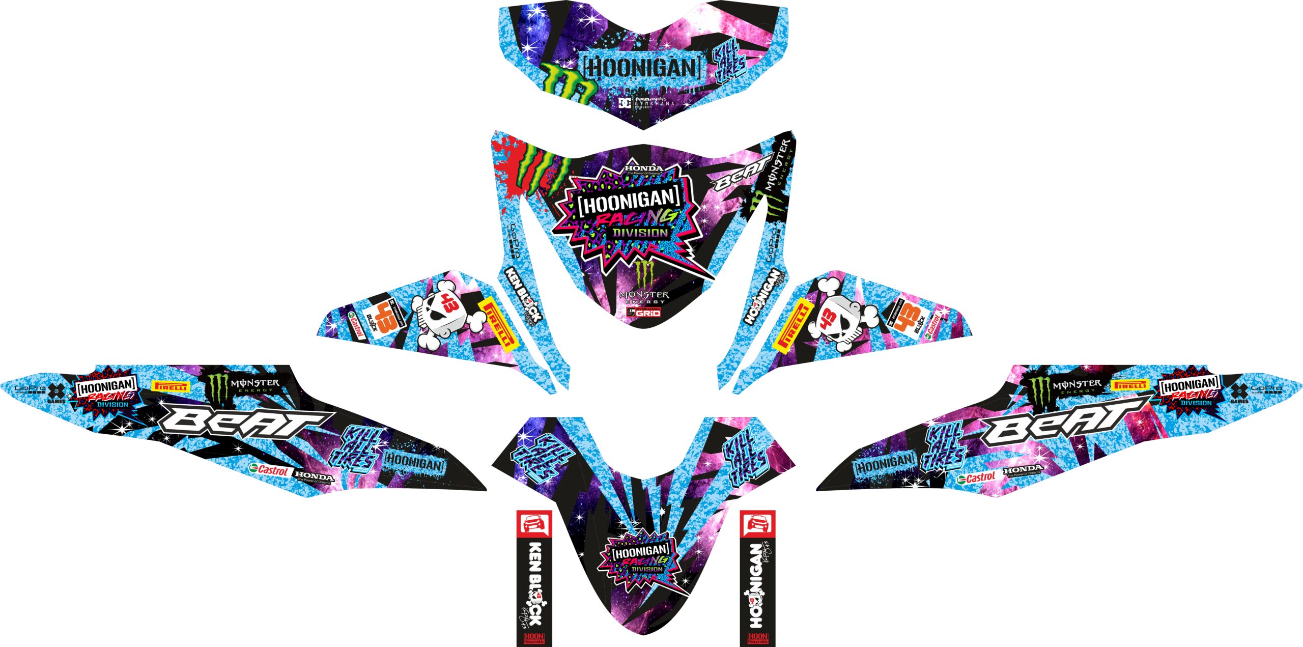 Decals for скутер HONDA BEAT-FI HOONIGAN INTERGALACTIC 2015