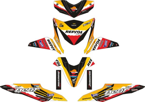 Decals for скутер HONDA BEAT-FI REPSOL LAMA