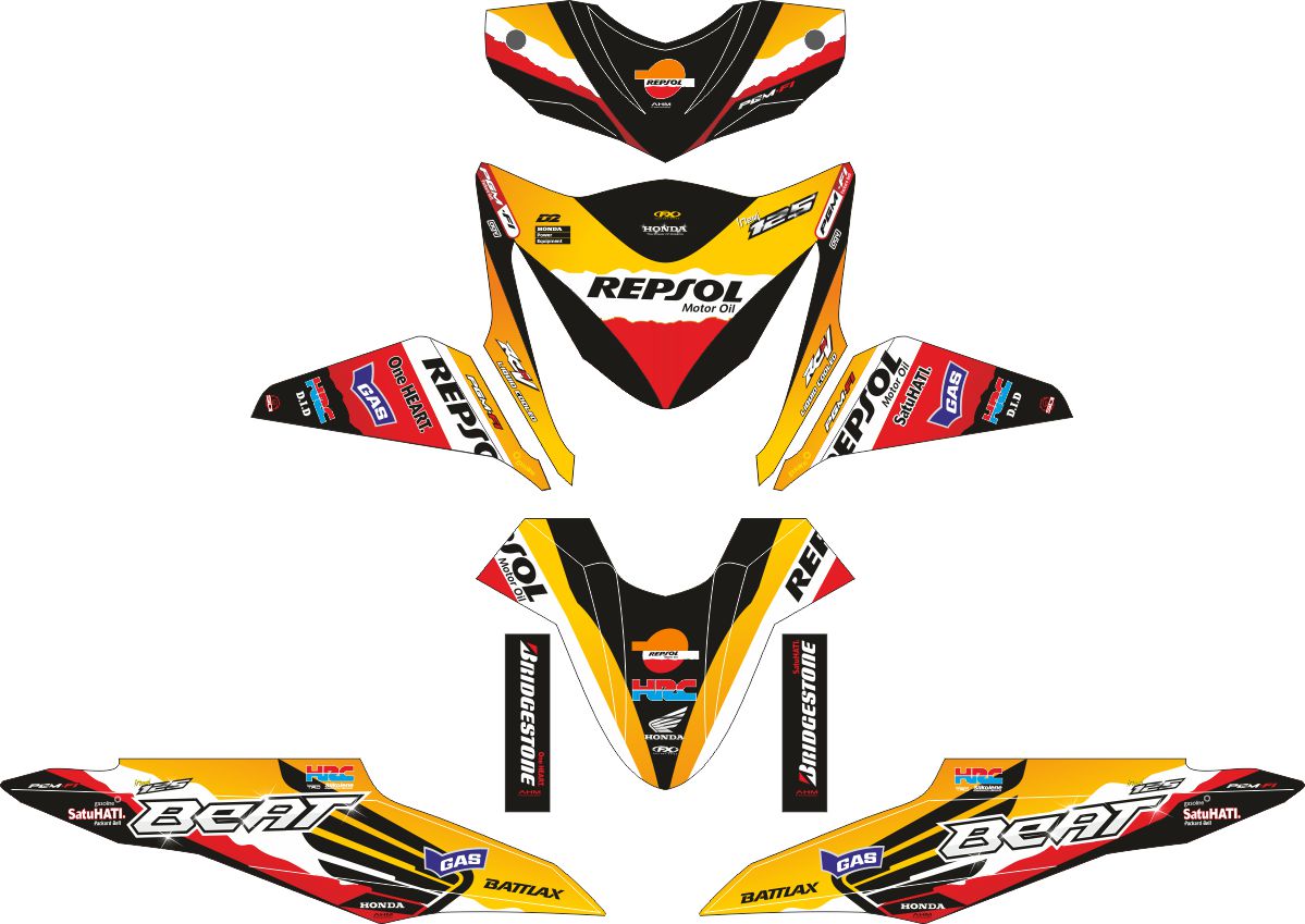 Decals for скутер HONDA BEAT-FI REPSOL LAMA