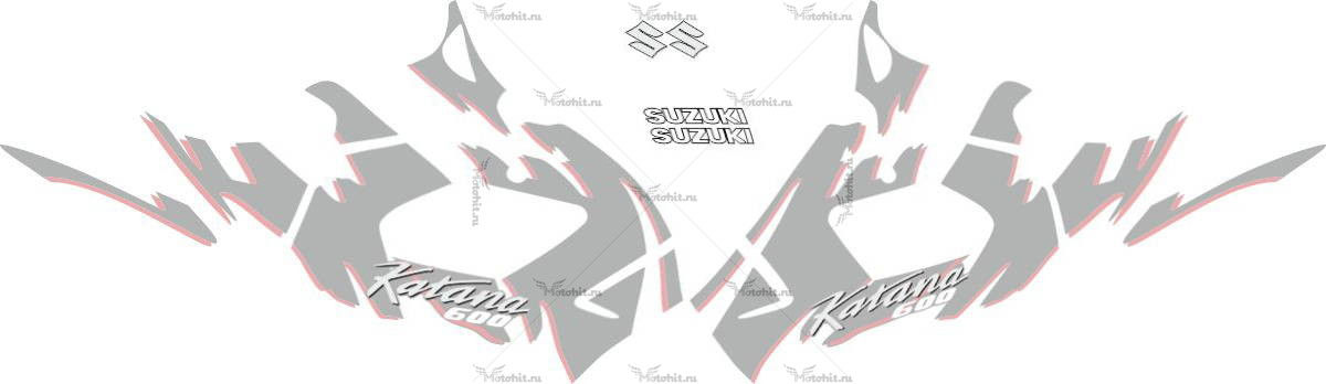 Decals for SUZUKI GSX-600-F 1992 KATANA-SILVER