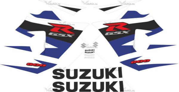 Decals for SUZUKI GSX-R-600 2004-2005 BLUE-WHITE-BLACK