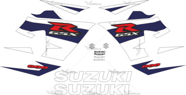 Decals for SUZUKI GSX-R-600 2004-2005 WHITE-BLUE