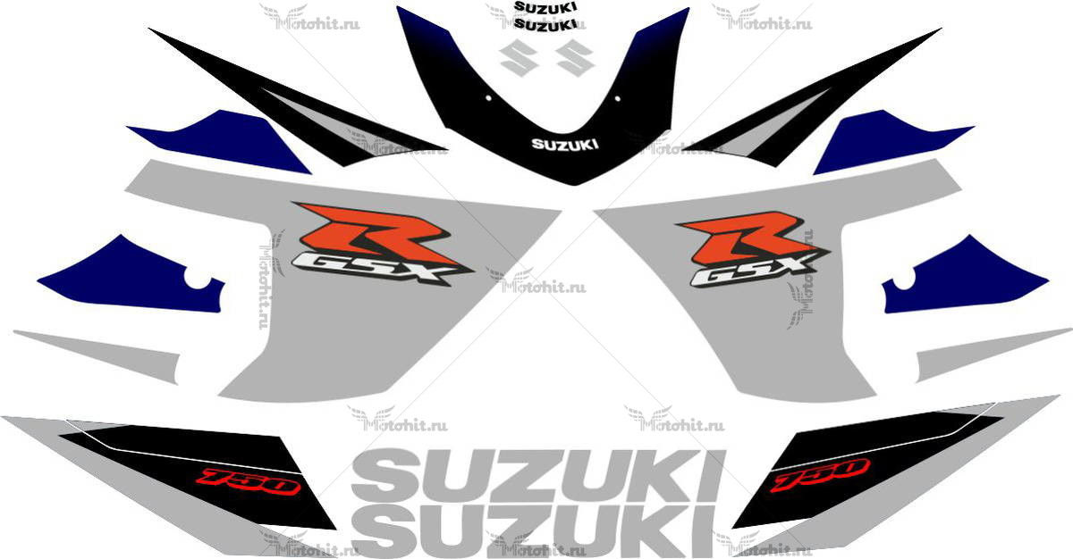 Decals for SUZUKI GSX-R-600 2005 SILVER-BLACK