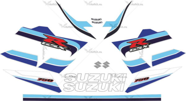Decals for SUZUKI GSX-R-600 2005 SILVER-BLUE-WHITE