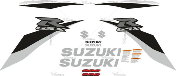 Decals for SUZUKI GSX-R-600 2008-2010 SILVER