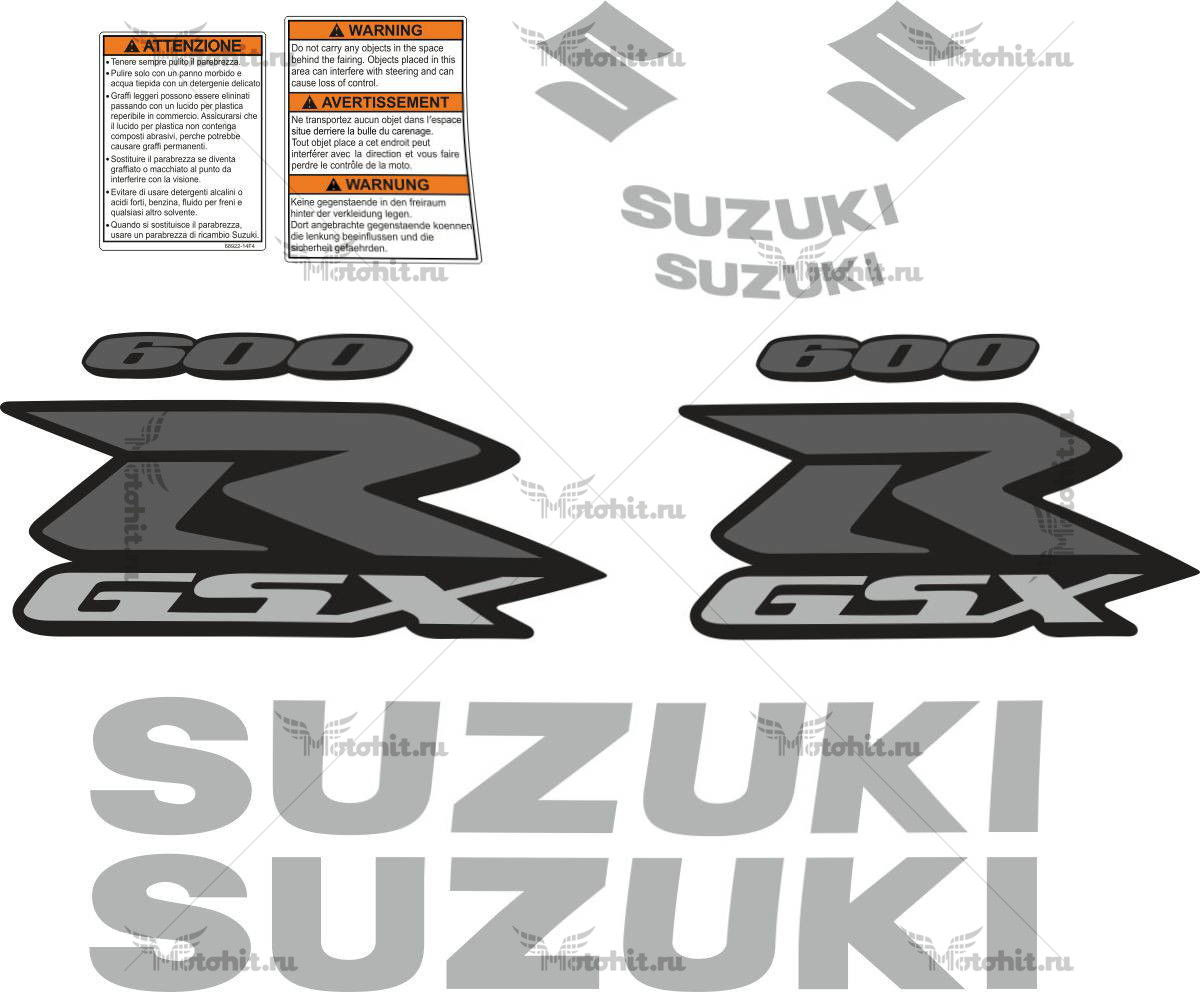 Decals for SUZUKI GSX-R-600 2009 TXT